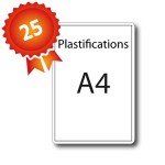 25 Plastifications A4 par encapsulage - 5 jours