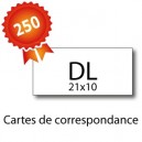 250 Cartes de correspondance DL (21x10cm) - 2 jours