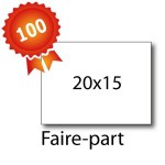 100 Faire-part 20x15 - 2 jours