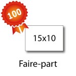 100 Faire-part 15x10 - 2 jours