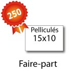 250 Faire-part 15x10 pelliculés - 2 jours