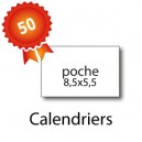 50 Calendriers de poche 8,5x5,5 cm - 2 jours