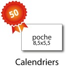 50 Calendriers de poche 8,5x5,5 cm - 2 jours