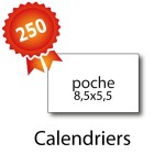 250 Calendriers de poche 8,5x5,5 cm - 2 jours