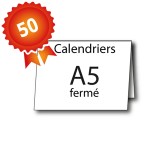 50 Calendriers double volet A5 fermé / A4 ouvert - 3 jours