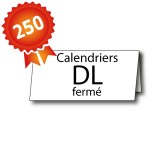 250 Calendriers double volet DL fermé (21x10 cm) / 21x20 cm ouvert - 3 jours