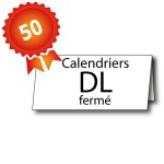 50 Calendriers double volet DL fermé (21x10 cm) / 21x20 cm ouvert - 3 jours