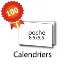 100 Calendriers de poche 8,5x5,5 / 17x5,5 cm - 3 jours