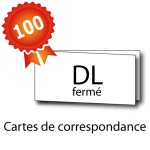 100 Cartes de correspondance double volet DL 21x10 / 42x10 - 2 jours