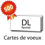 500 Cartes de voeux double volet DL 21x10 / 42x10 - 3 jours