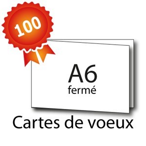 Carte de vœux pliée A6 fermé, impression délais express