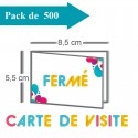 500 Cartes de visite double volet 8,5x5,5 / 17x5,5 - 2 jours