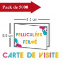 5000 Cartes de visite double volet 8,5x5,5 / 17x5,5 pelliculées - 10 jours