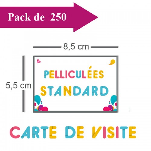 250 Cartes de visite pelliculées - 3 jours