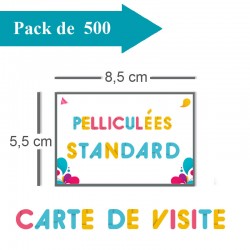 500 Cartes de visite standards pelliculées - 3 jours