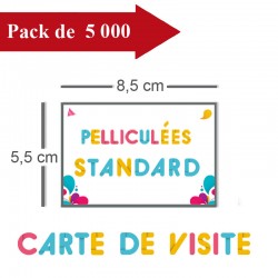 5000 Cartes de visite standards pelliculées - 10 jours