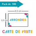 500 Cartes de visite coins arrondis - 2 jours