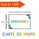 1000 Cartes de visite coins arrondis - 2 jours