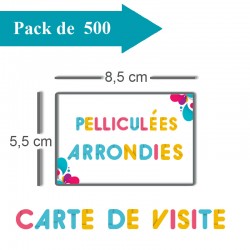 500 Cartes de visite coins arrondis pelliculées - 3 jours