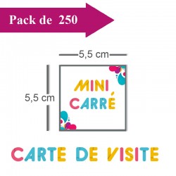 250 Cartes de visite mini carré - 2 jours