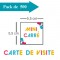 500 Cartes de visite mini carré - 2 jours