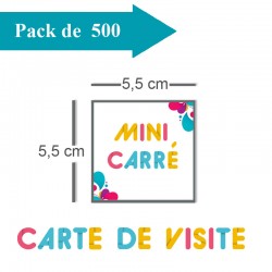 500 Cartes de visite mini carré - 2 jours