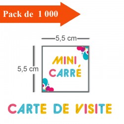 1000 Cartes de visite mini carré - 2 jours