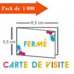 1000 Cartes de visite double volet 8,5x5,5 / 17x5,5 - 2 jours