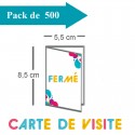 500 Cartes de visite double volet 5,5x8,5 / 11x8,5 - 2 jours