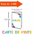 1000 Cartes de visite double volet 5,5x8,5 / 11x8,5 - 2 jours