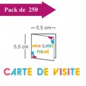 250 Cartes de visite double volet 5,5x5,5 / 11x5,5 - 8 jours