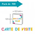 500 Cartes de visite double volet 5,5x5,5 / 11x5,5 - 8 jours