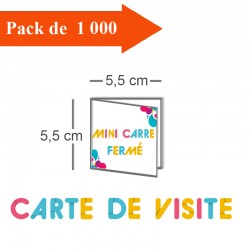 1000 Cartes de visite double volet 5,5x5,5 / 11x5,5 - 2 jours