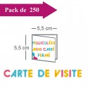 250 Cartes de visite double volet 5,5x5,5 / 11x5,5 pelliculées - 8 jours