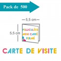 500 Cartes de visite double volet 5,5x5,5 / 11x5,5 pelliculées - 8 jours