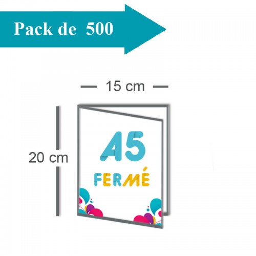 500 Dépliants double volet A5 fermé (15x20) / A4 ouvert (30x20) - 3 j