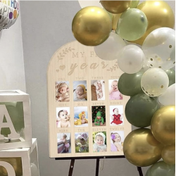 Tableau d'affichage photo en bois pour bébé